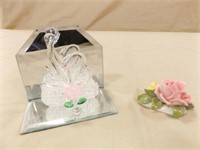 Blown Glass Swans, Flowers with marking