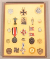 Framed Grouping of German WWII Badges