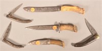 Lot of 6 19th Century Bone-Handled Knives