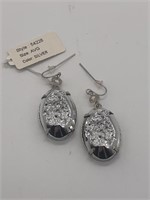 Silver Druzy Style Earrings