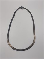 19" Sterling Silver Serpentine Necklace