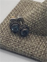 Sterling & Blue Sapphire Earrings