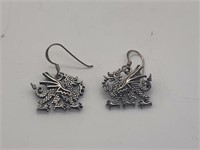 Sterling Silver Dragon Earrings