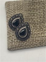 Sterling Black Onyx Earrings