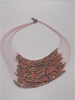 Pink Multi-Strand Statement Necklace