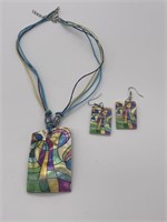 Colorful Abalone Shell Necklace Set