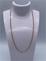 14K Yellow Gold Roped Fine Necklace