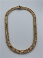 14K Beaded Caviar Cable Blue Spinel Necklace