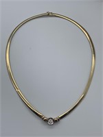 14K Serpentine Diamond Necklace