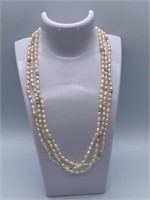 14K Triple Strand Pearl Necklace