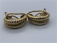 Fine 14K Swirl Estate Earrings