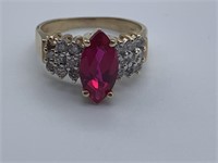 14K Ruby & Diamond Estate Ring
