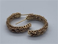 14K Byzantine Hoop Earrings