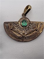 18K Egyptian Emerald Pendant