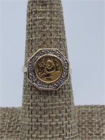 999 Gold Panda Coin 14K Diamond Ring