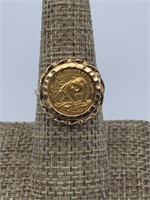 14K Ring w/ 999 Gold Panda Coin 1990