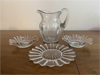 Lot of 4 Clear Glass Dishes
