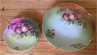 Lot of 2 Hand Painted Fruit Plates