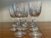 Lot of 11 Stemmed Clear Glass Wine Goblets