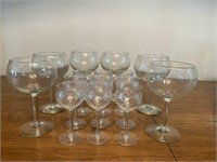 Lot of Assorted Clear Glass Stemware