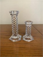 Lot of 2 Towle Full Lead Crystal Candlesticks