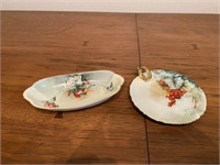 Lot of 2 Hand Painted Fruit China Dishes