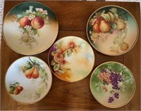 Lot of 5 Hand Painted Fruit Plates