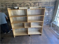 Wood Book Shelf with Galvanized back