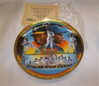 Rickey Handerson Baseball Collectors Plate