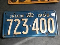 Single 1955 Ontario licence Plate (723400)