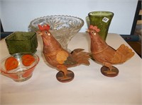 Assortment-Roosters, bowls etc
