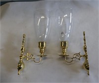 Pair of Brass Coloured Wall Sconces