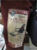 FOLDING CAMPING LOUNGE CHAIR W/ FOOT REST