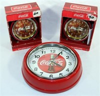 (Lot of 3) Coca-Cola Collectible Clocks