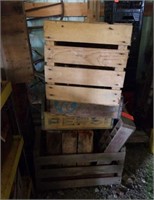 WOOD POP CRATES/BICYCLE PARTS