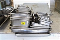 Assortment of cooking trays, food table trays -