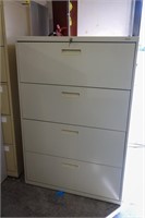 HON 4 drawer horizontal metal filing cabinet