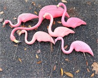 (6) Don Featherstone Blow Mold Flamingos