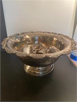 Towle silverplate punch bowl & cups