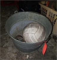 GALVANIZED BUCKET/SOCCOR BALL/2 BUCKETS OF