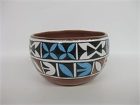 3.5" Tall Native American Bowl - Signed "V"