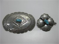 NA Silver-Tone & Turquoise Conchos