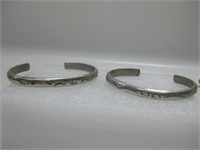 2 Native American Sterling Silver Bracelets