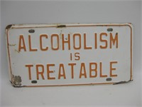 Vintage "Alcoholism Is Treatable" License Plate
