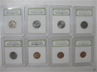 8 Slabbed Uncirculated US Cents & Nickels