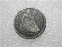 1876 Seated Liberty Silver Dime - Philadelphia