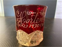 1930 glass ruby flash cup