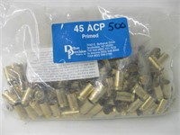 Bag Of 45 ACP Primed Brass Casings For Reloading