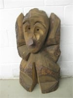 32" Tall Wood Carved Figure
