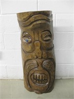 35" Tall Wood Carved Tiki God